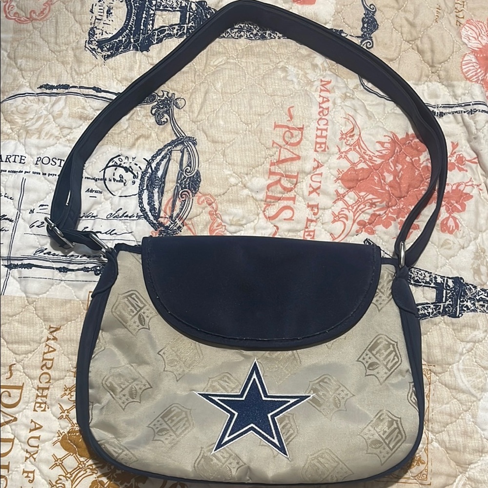 NFL Beige and Navy Shoulder Bag
